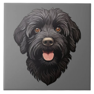 Azulejo Labradoodle Perro Negro