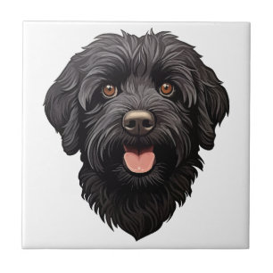 Azulejo Labradoodle Perro Negro