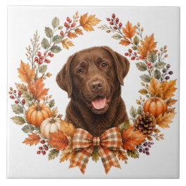 Azulejo Labrador Chocolate Otoño