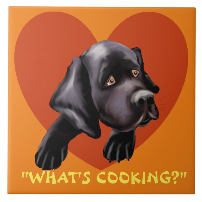 Azulejo Labrador Love Ceramic Kitchen Tile (Frente)