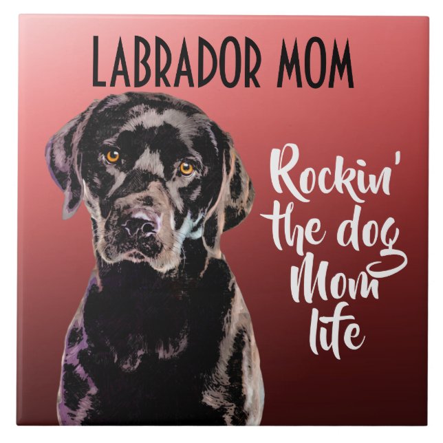 Azulejo Labrador Mom Ceramic Tile (Frente)