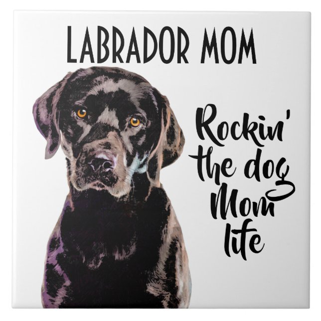 Azulejo Labrador Mom Ceramic Tile (Frente)
