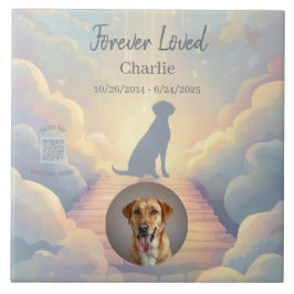 Azulejo Labrador Retriever Memorial Ceramic Tile Rainbow