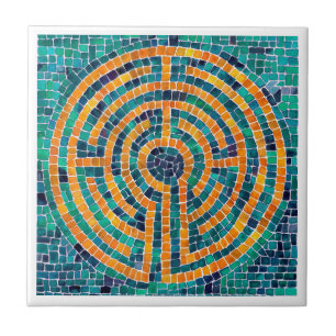 Azulejo LABYRINTH II 4.25x4.25 Mosaico cerámico - Blanco