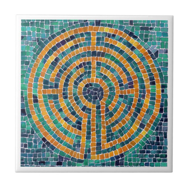 Azulejo LABYRINTH II 4.25x4.25 Mosaico cerámico - Blanco (Frente)