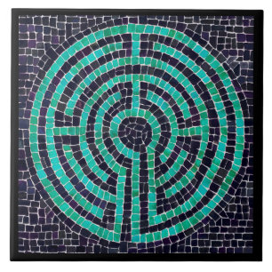 Azulejo LABYRINTH III 6x6 Tile cerámico - Negro