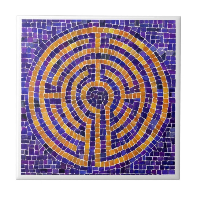 Azulejo LABYRINTH MOSAIC 4.25x4.25 Tile cerámico - Blanco (Frente)
