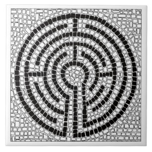 Azulejo LABYRINTH VII 6x6 Tile cerámico - Blanco