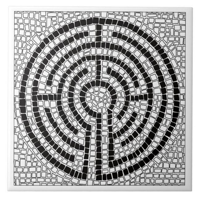 Azulejo LABYRINTH VII 6x6 Tile cerámico - Blanco (Frente)