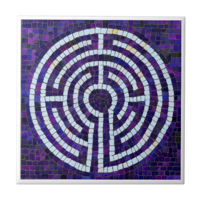 Azulejo LABYRINTH VIII 4.25x4.25 Mosaico cerámico - Blanco (Frente)