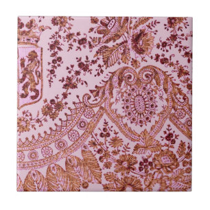 Azulejo Lace Rosa Y Oro