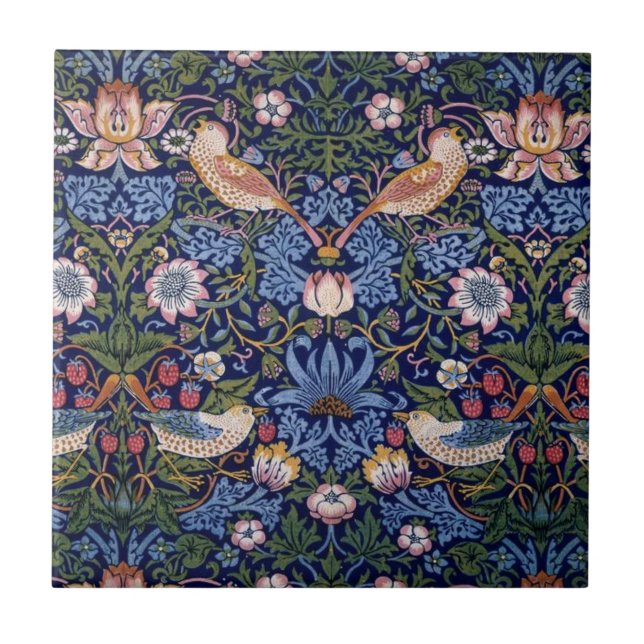 Azulejo Ladrón de fresa, William Morris (Frente)