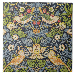 Azulejo Ladrón de Fresas Morris Azul Marino Arte Fino Vint