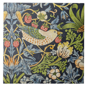 Azulejo Ladrón de Fresas Morris Azul Marino Arte Fino Vint
