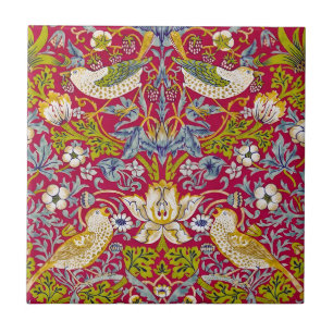 Azulejo Ladrón de Fresas Morris Frambuesa Rojo Lima Floral