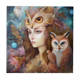 Azulejo Lady Con Owal Surreal Fantasy Art