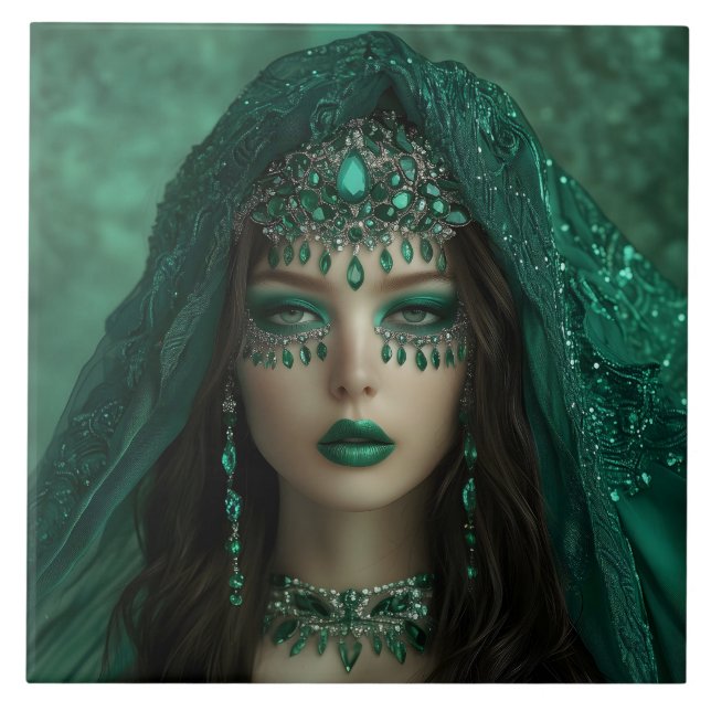 Azulejo Lady Emerald Ceramic Tile (Frente)