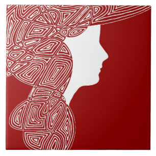 Azulejo Lady Red