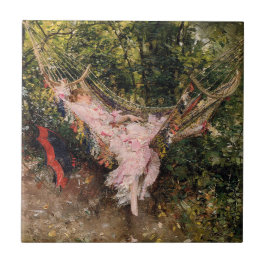 Azulejo Lady Resting in a Hammock (por Giovanni Boldini)