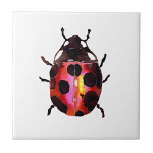 Azulejo Ladybug Red Watercolor