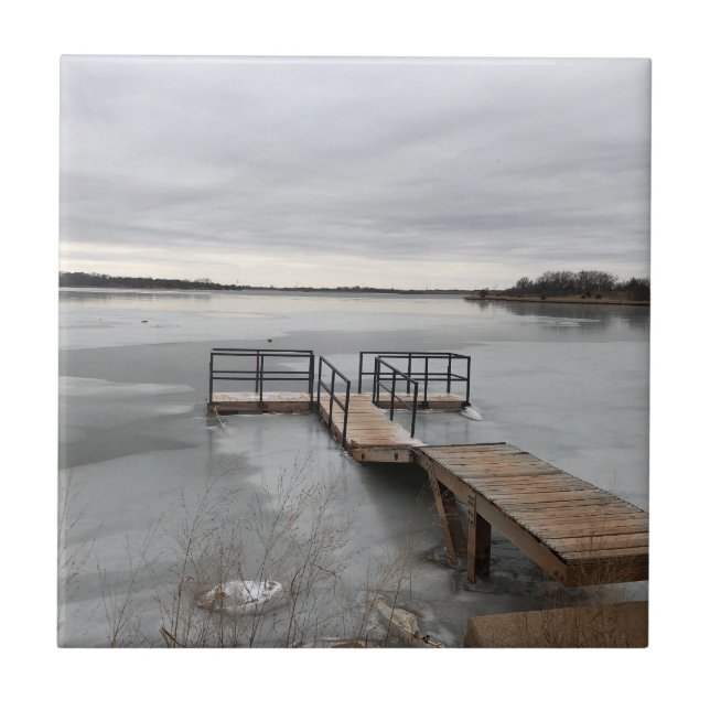 Azulejo Lago congelado con muelle (Frente)