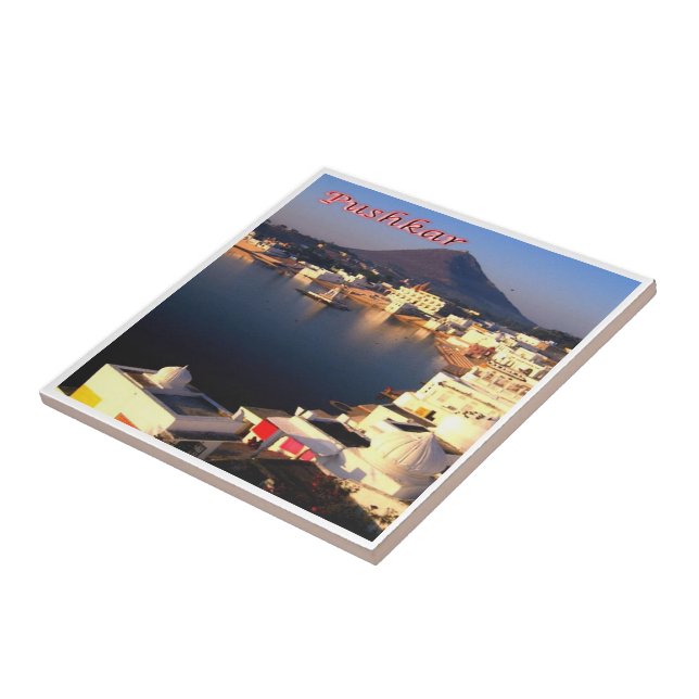 Azulejo LAGO DE PUSHKAR, India, Asia, (Lado)