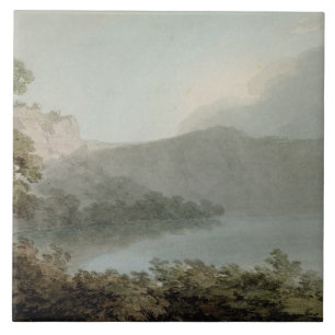 Azulejo Lago de Vico entre Roma y Florencia, 1783 (grap
