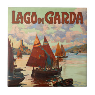 Azulejo Lago di Garda, Lago de Garda, Italia Viajes Antigu