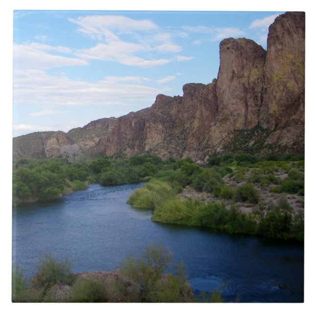 Azulejo Lago escénico Saguaro (Frente)