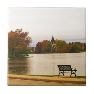 Azulejo Lago Fowler en otoño, WI