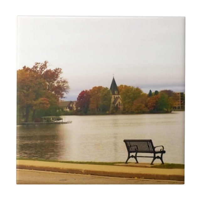Azulejo Lago Fowler en otoño, WI (Frente)