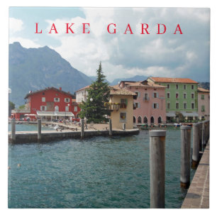 Azulejo Lago Garda Torbole vista cerámica