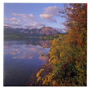 Azulejo Lago Maskinonge en el Parque Nacional Waterton Lak