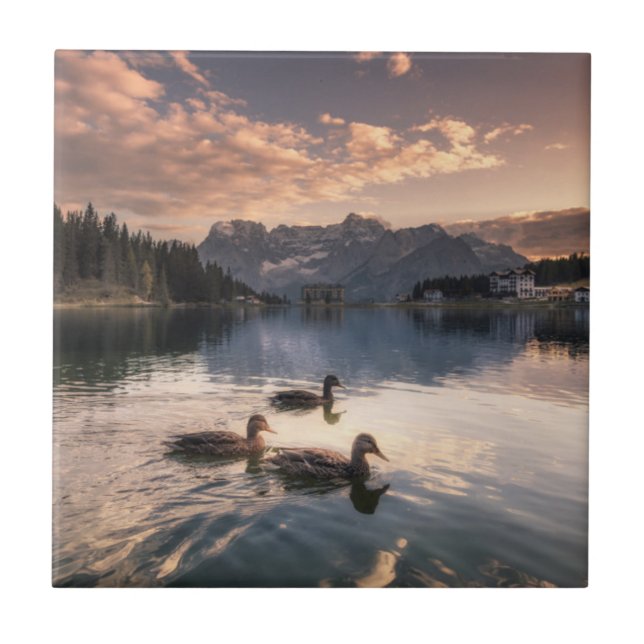 Azulejo Lago Misurina|Dolomites, Italia (Frente)