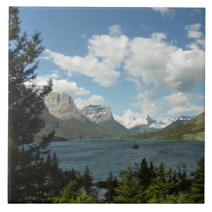Azulejo Lago Saint Mary II en el Parque Nacional Glaciar