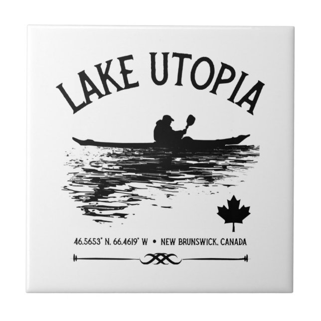 Azulejo Lago Utopia New Brunswick Canadá Lagos - Kayaker (Frente)