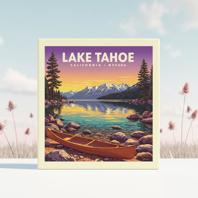 Azulejo Lago Vintage Tahoe California Nevada (Subido por el creador)