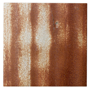 Azulejo Lámina de hierro industrial ondulada oxidada