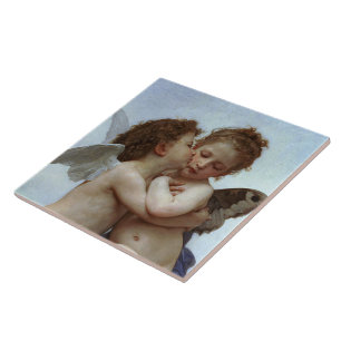 Azulejo L'Amour et Psyche de Bouguereau, enfants (Cupido)