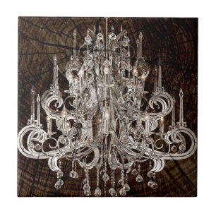 Azulejo Lámpara del país primitivo de grano de madera con 