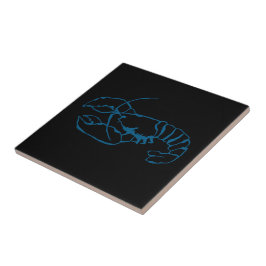 Azulejo Langosta Azul Animal Marino Dibujo Simple de Conto