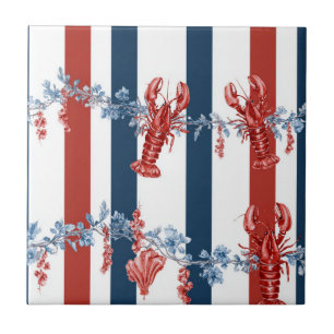 Azulejo Langosta Patriótica Rojo Blanco Azul Estrellas (2)