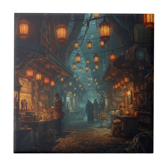 Azulejo Lanterns of the Forgotten Alley (Frente)