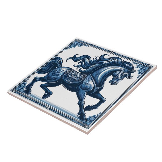 Azulejo Lapis Stallion: Majestad Botánica (Lado)