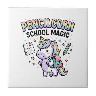 Azulejo Lápiz de Escuela de Unicornio Mágico Encantador Me