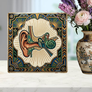 Azulejo Laringología de Oreja Anatómica Art Déco