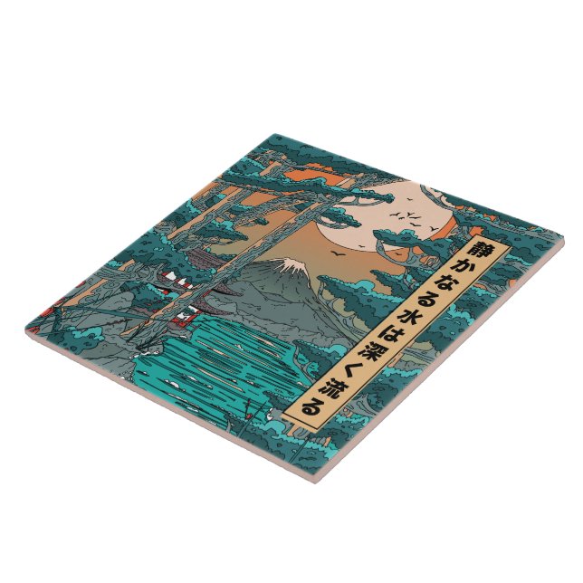Azulejo Las aguas tranquilas son profundas. (Lado)