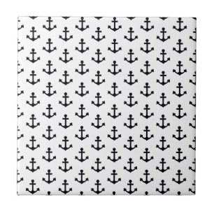 Azulejo Las anclas modelan al marinero blanco negro