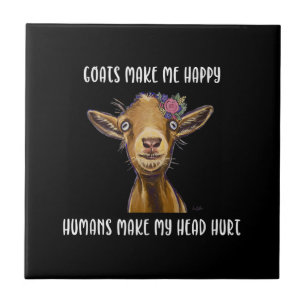 Azulejo Las cabras me hacen feliz al amante de la cabra