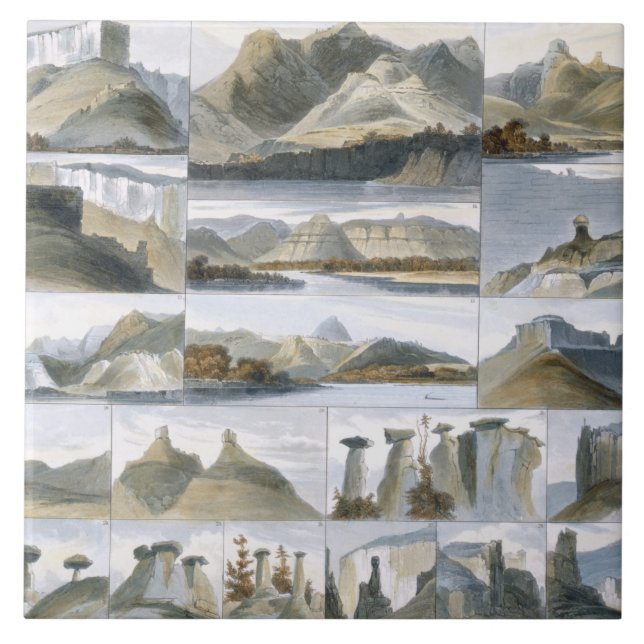 Azulejo Las colinas notables en el Missouri superior, (Frente)